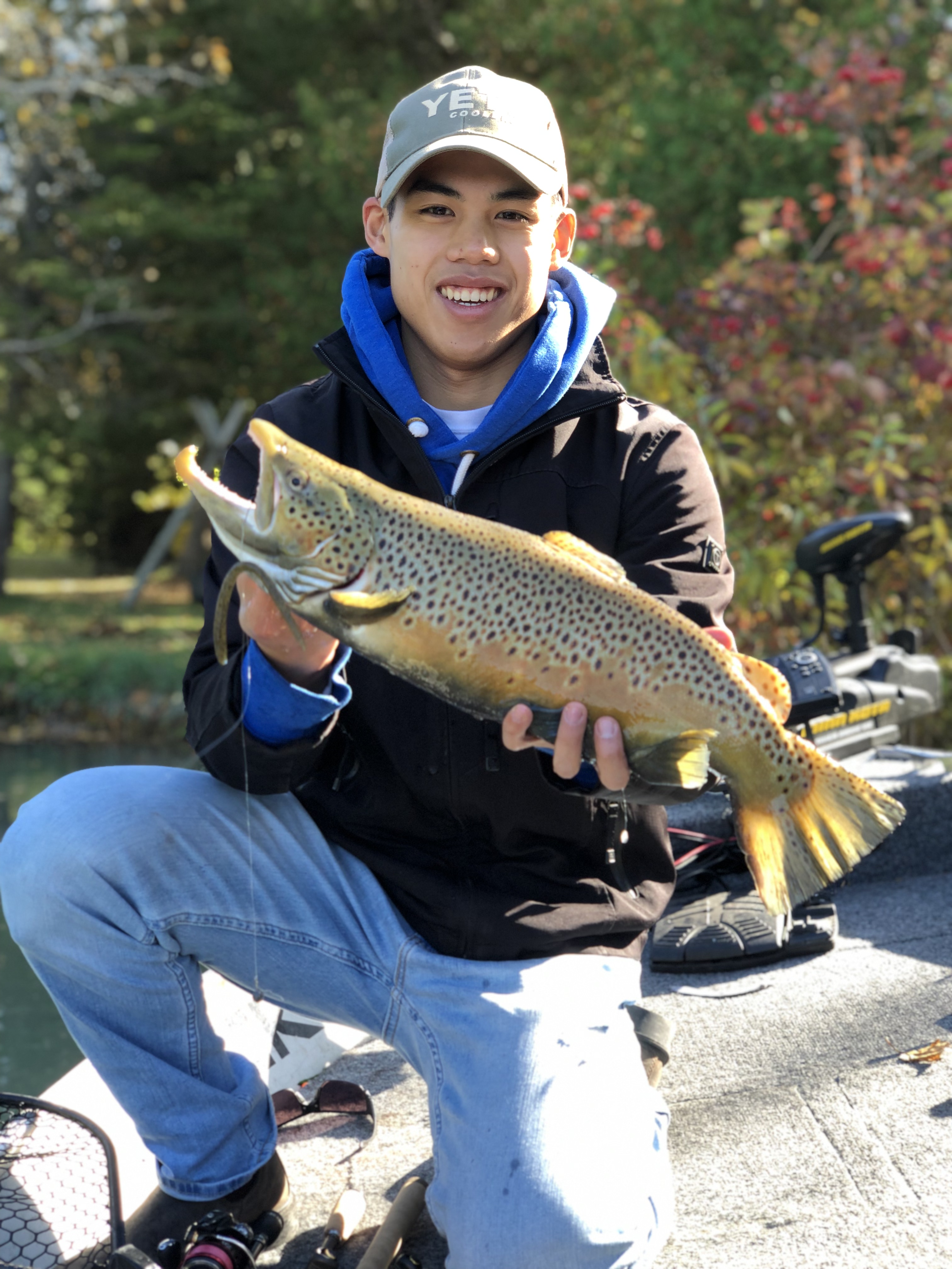 Lake Huron brown trout caught on a drop shot rig.