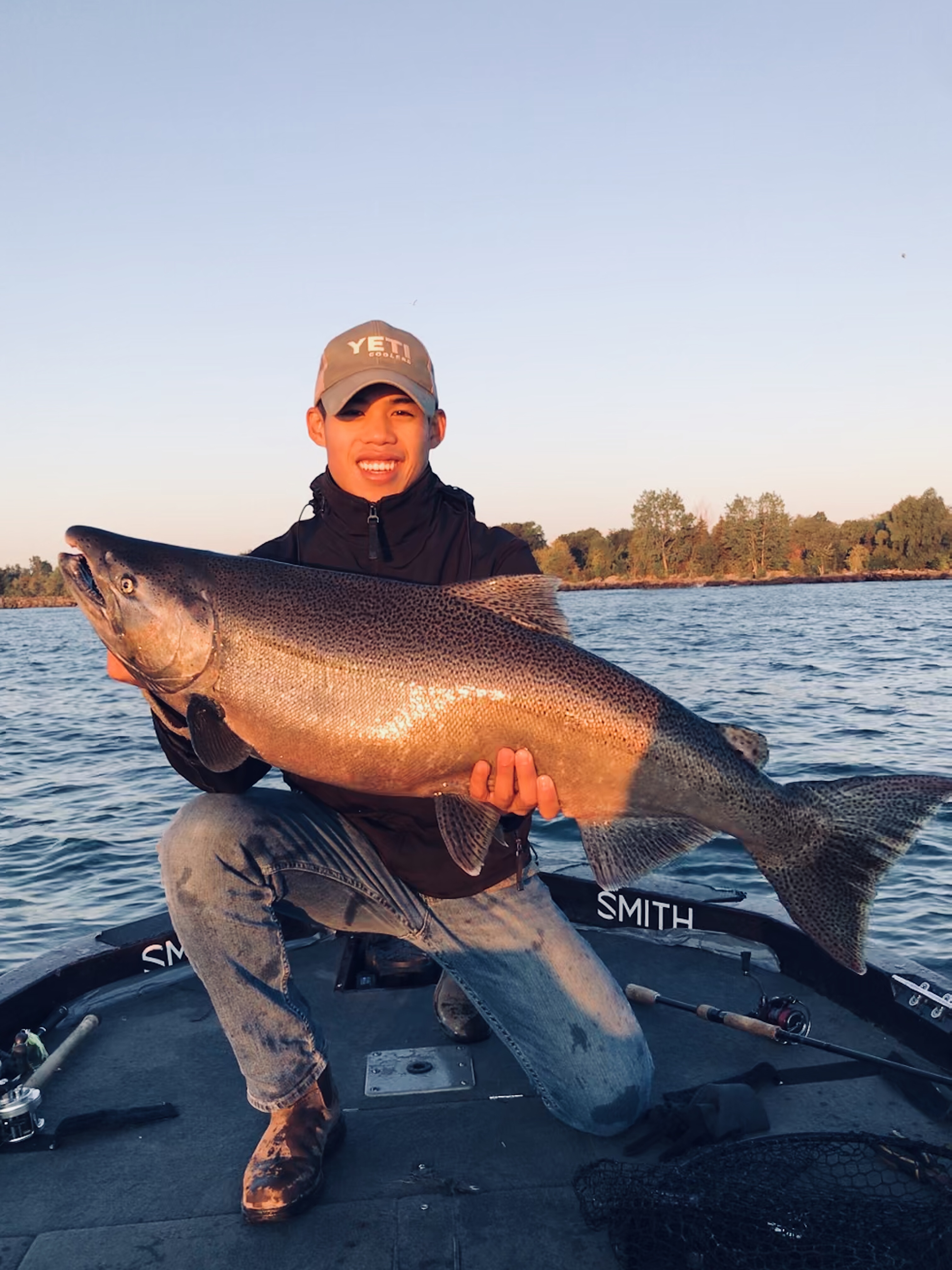 Port Credit chinook salmon caught on a Moonshine Glow Spoon