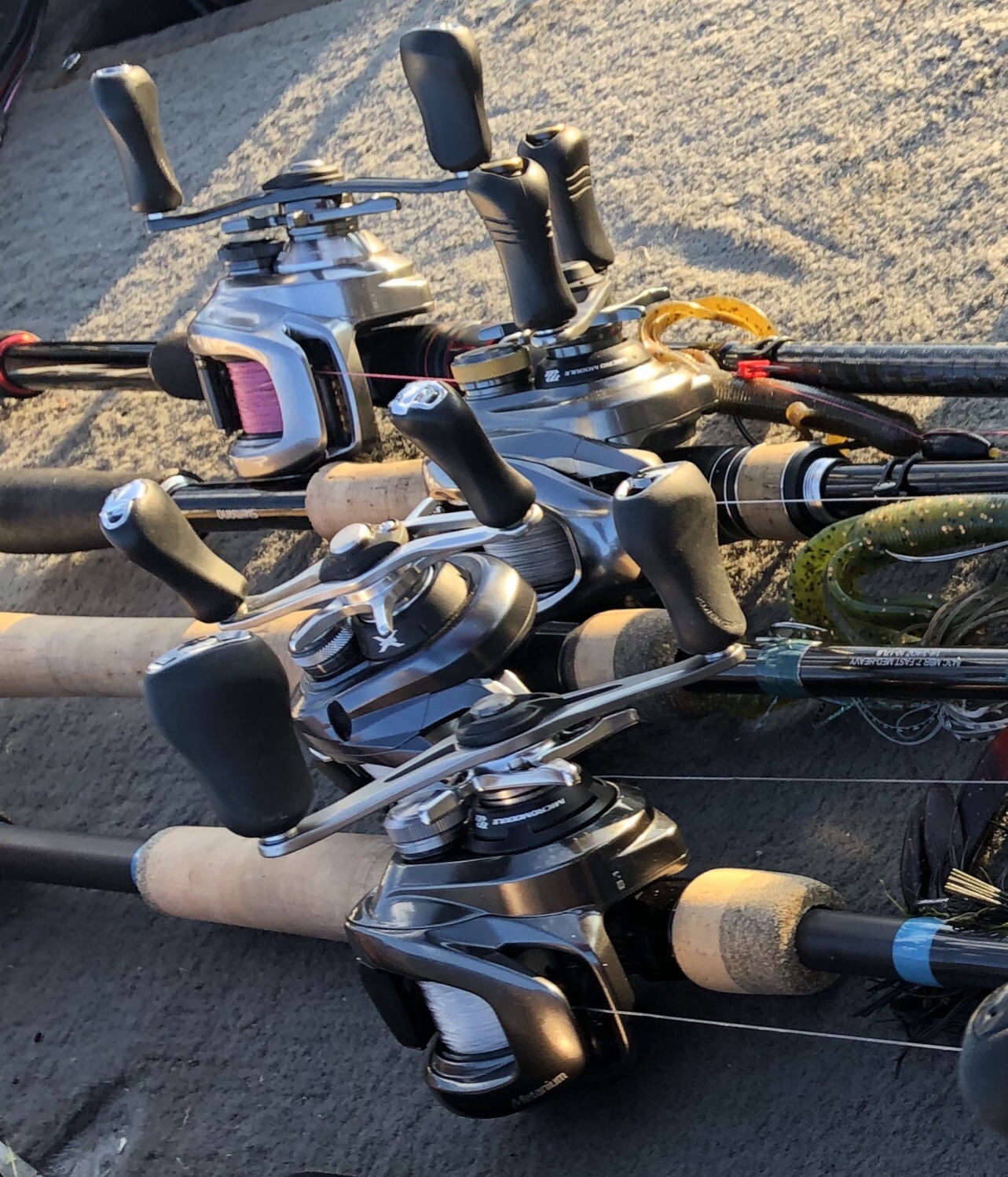 Largemouth Bass Rod Setups on Deck